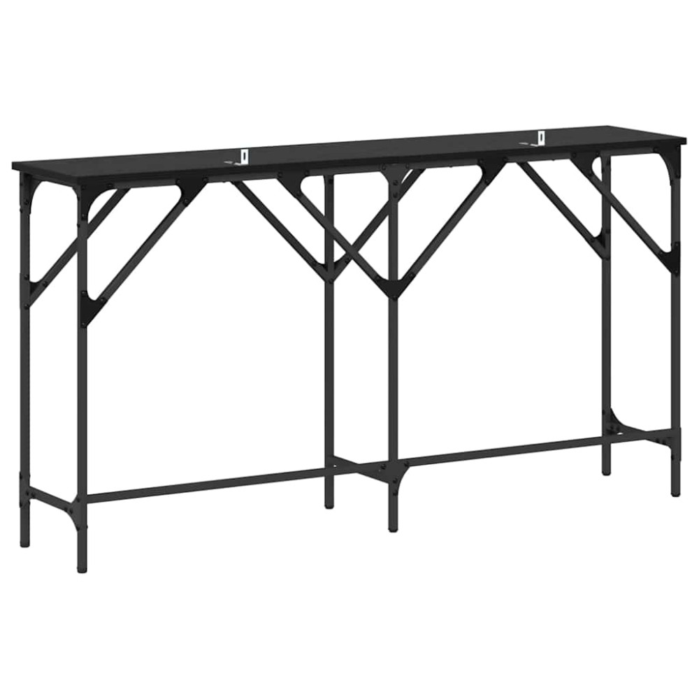 Produktbild för Konsolbord Svart Ek 140 x 29 x 75 cm Konstruerat trä
