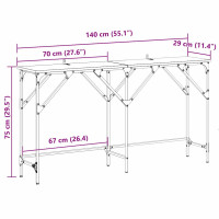 Produktbild för Konsolbord Svart Ek 140 x 29 x 75 cm Konstruerat trä