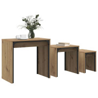 Produktbild för Kaffeebord 3 pcs Artisan Ek Konstruerat trä