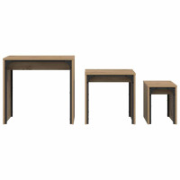 Produktbild för Kaffeebord 3 pcs Artisan Ek Konstruerat trä