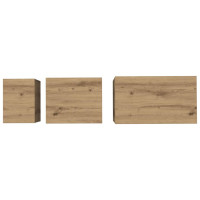 Produktbild för Kaffeebord 3 pcs Artisan Ek Konstruerat trä
