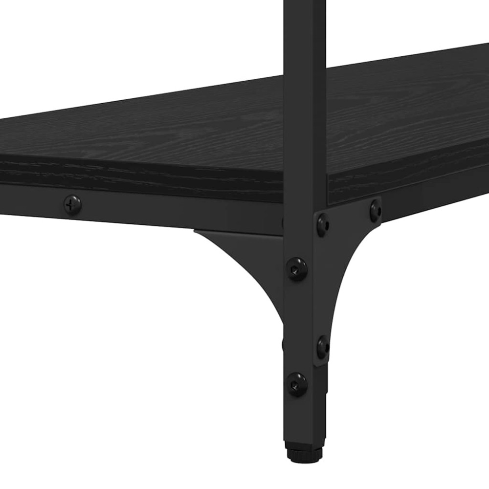 Produktbild för Konsolbord med hylla Svart Ek 100 x 30 x 75 cm Konstruerat trä