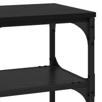 Produktbild för Konsolbord med hylla Svart Ek 100 x 30 x 75 cm Konstruerat trä