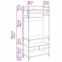 Produktbild för Garderob Gammalt trä 89 x 39 x 184.5 cm Konstruerat trä