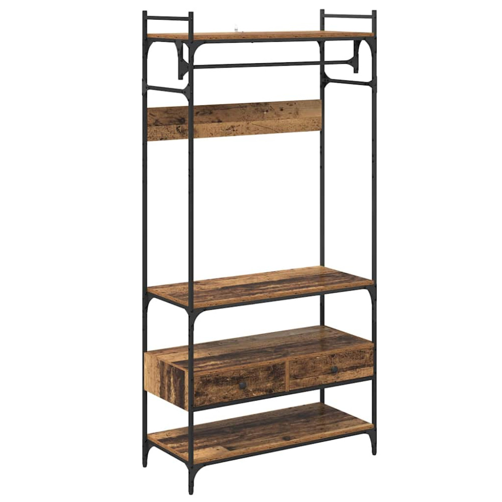 Produktbild för Garderob Gammalt trä 89 x 39 x 184.5 cm Konstruerat trä