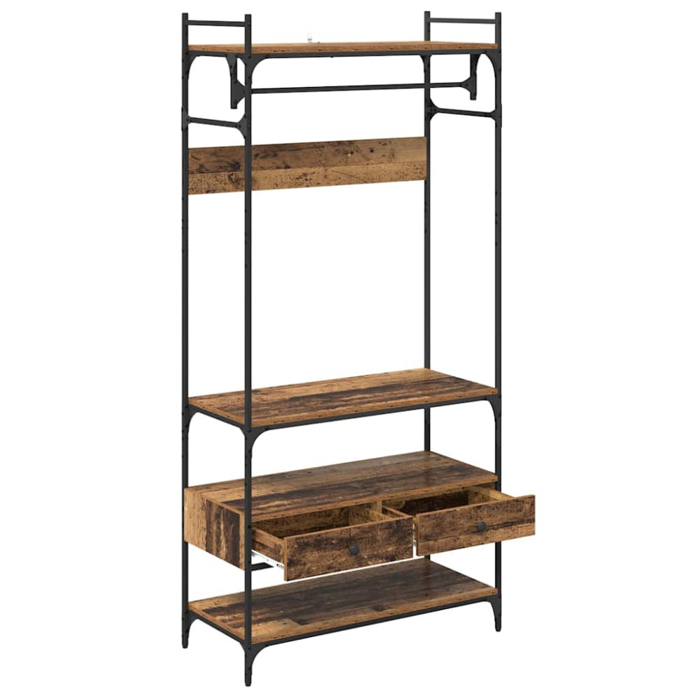 Produktbild för Garderob Gammalt trä 89 x 39 x 184.5 cm Konstruerat trä