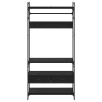 Produktbild för Garderob med låda Svart ek 89 x 39 x 184.5 cm Konstruerat trä
