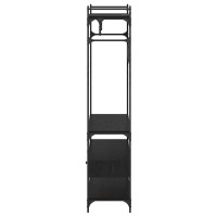 Produktbild för Garderob med låda Svart ek 89 x 39 x 184.5 cm Konstruerat trä