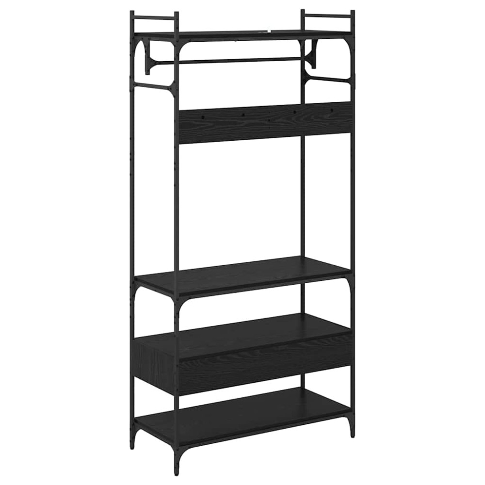 Produktbild för Garderob med låda Svart ek 89 x 39 x 184.5 cm Konstruerat trä