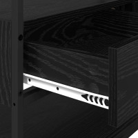 Produktbild för Garderob med låda Svart ek 89 x 39 x 184.5 cm Konstruerat trä