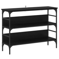 Produktbild för Konsolbord med hylla Svart ek 100 x 32 x 75 cm Konstruerat trä