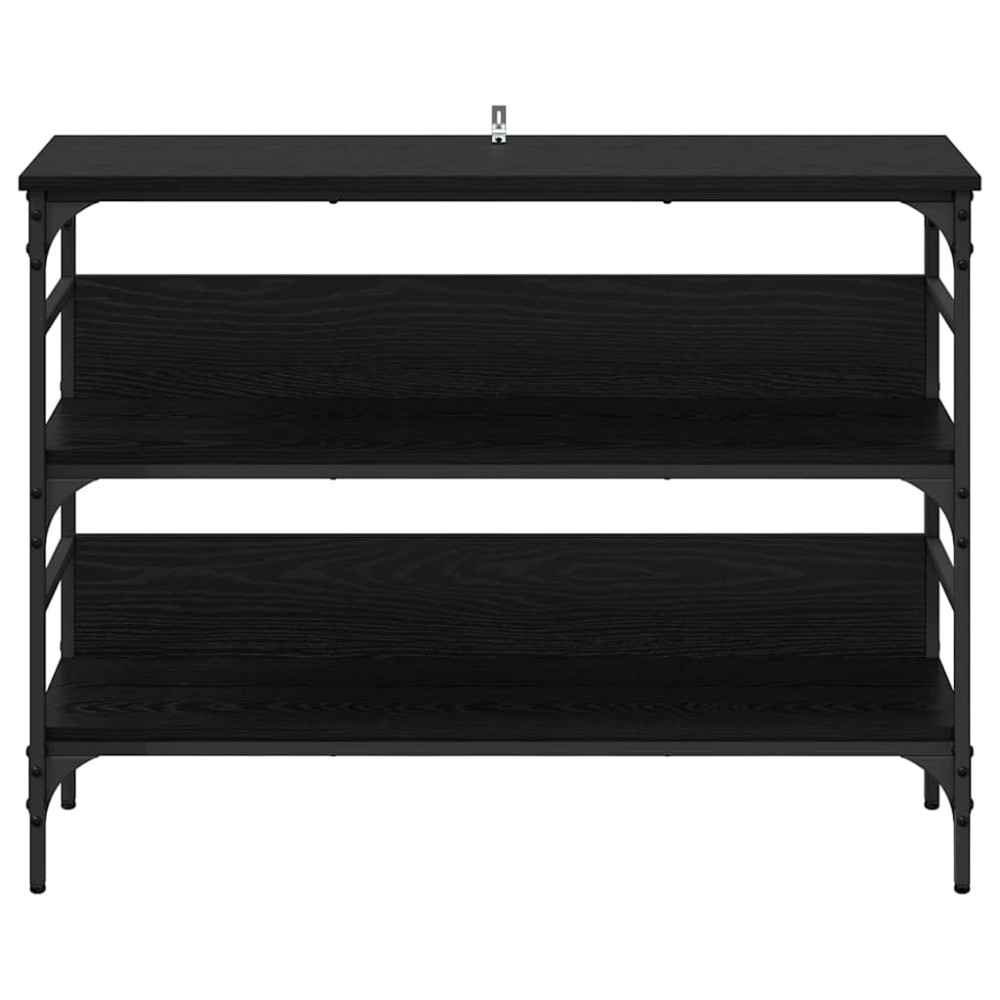 Produktbild för Konsolbord med hylla Svart ek 100 x 32 x 75 cm Konstruerat trä