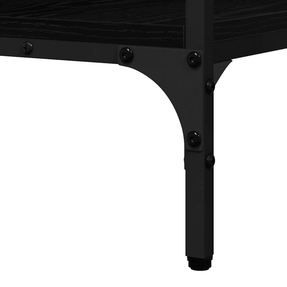 Produktbild för Konsolbord med hylla Svart ek 100 x 32 x 75 cm Konstruerat trä
