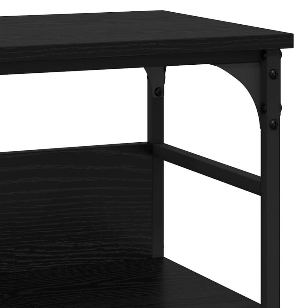 Produktbild för Konsolbord med hylla Svart ek 100 x 32 x 75 cm Konstruerat trä