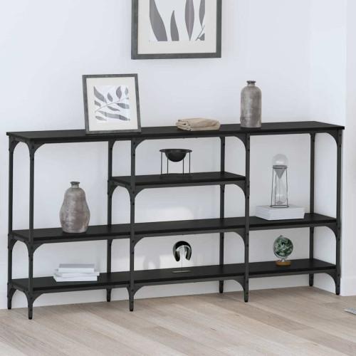 vidaXL Konsolbord med hylla Svart ek 160 x 29 x 80 cm Konstruerat trä