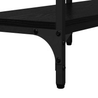Produktbild för Konsolbord med hylla Svart ek 160 x 29 x 80 cm Konstruerat trä
