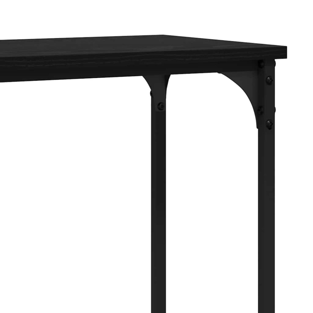 Produktbild för Konsolbord med hylla Svart ek 160 x 29 x 80 cm Konstruerat trä
