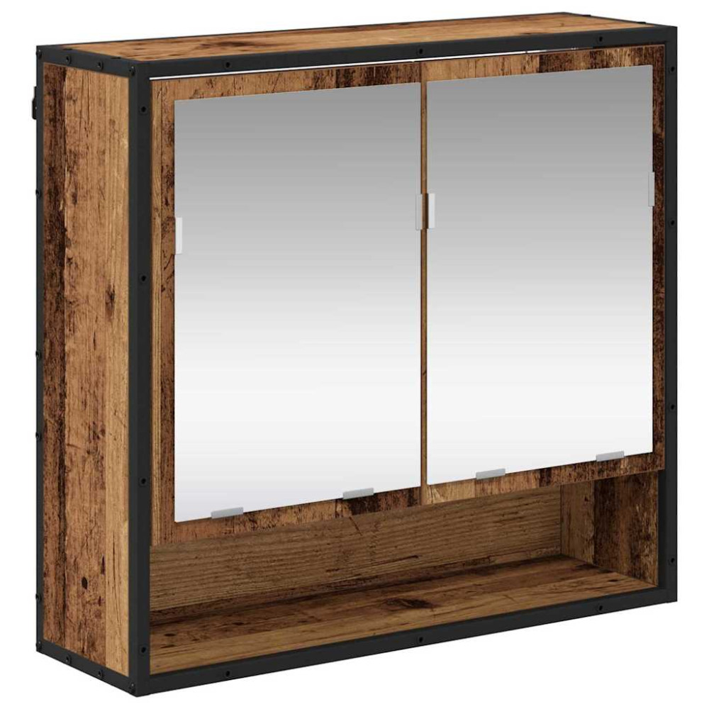 Produktbild för Vägg hylla med hylla Väggmonterad Gammalt trä 65 x 20 x 60 cm