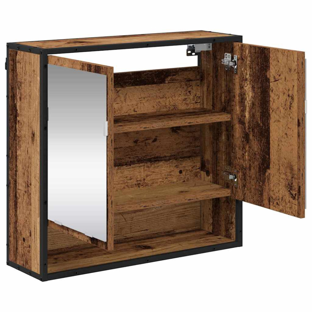 Produktbild för Vägg hylla med hylla Väggmonterad Gammalt trä 65 x 20 x 60 cm