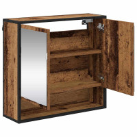 Produktbild för Vägg hylla med hylla Väggmonterad Gammalt trä 65 x 20 x 60 cm