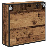 Produktbild för Vägg hylla med hylla Väggmonterad Gammalt trä 65 x 20 x 60 cm