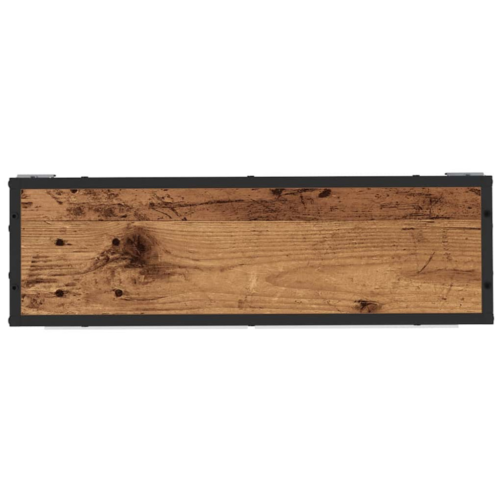 Produktbild för Vägg hylla med hylla Väggmonterad Gammalt trä 65 x 20 x 60 cm