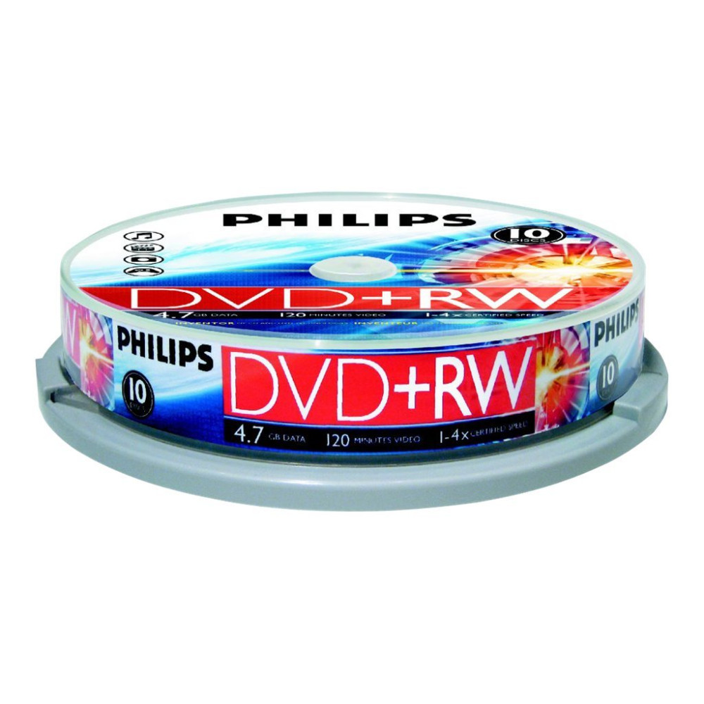 Produktbild för Philips - DVD+RW x 10 - 4.7 GB - lagringsmedier
