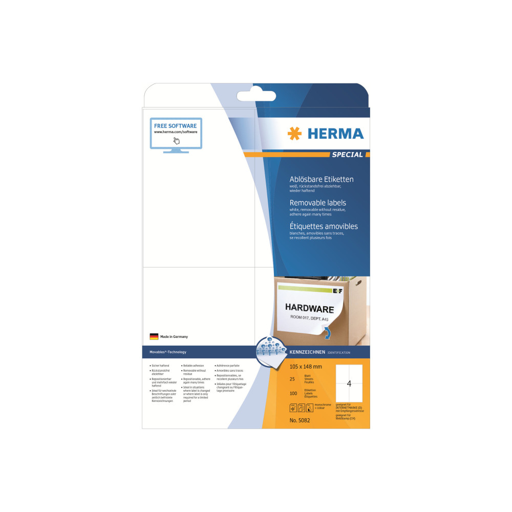 Produktbild för HERMA Special - etiketter - matt - 100 etikett (er) - A6