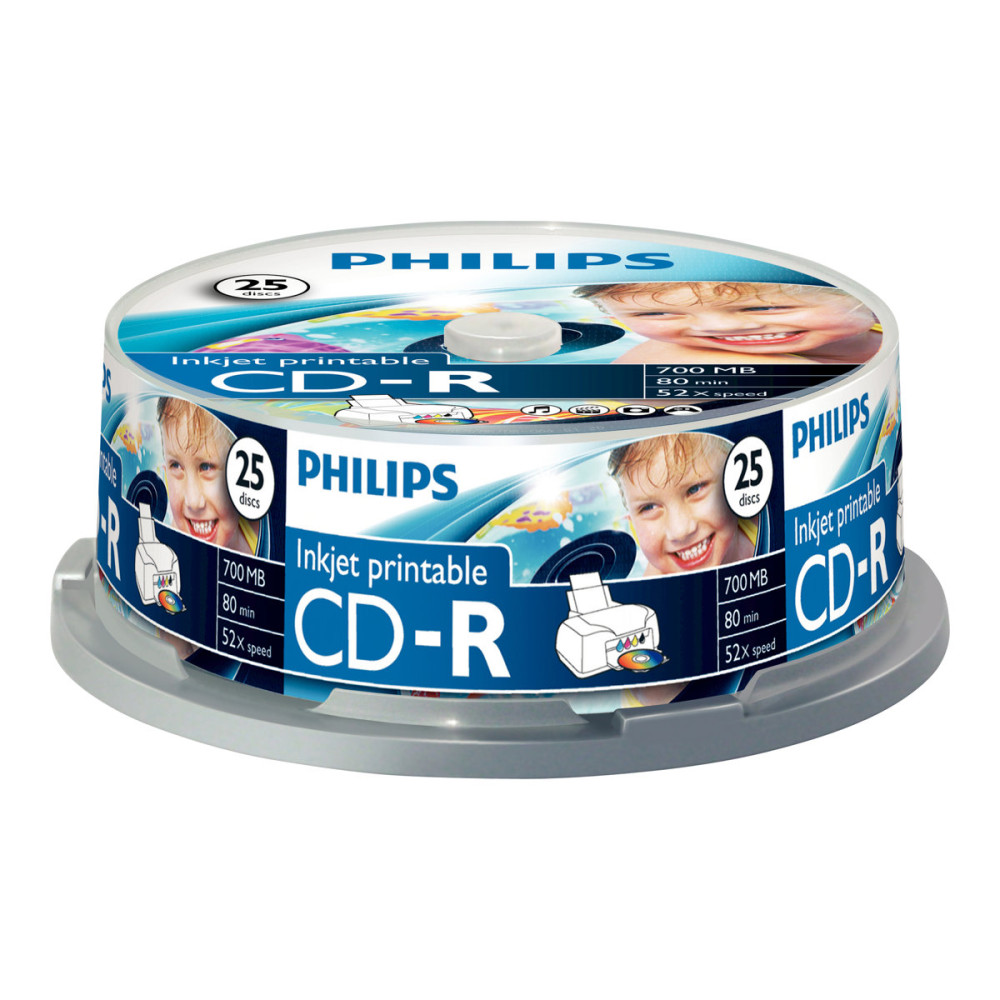 Produktbild för Philips CR7D5JB25 - CD-R x 25 - 700 MB - lagringsmedier