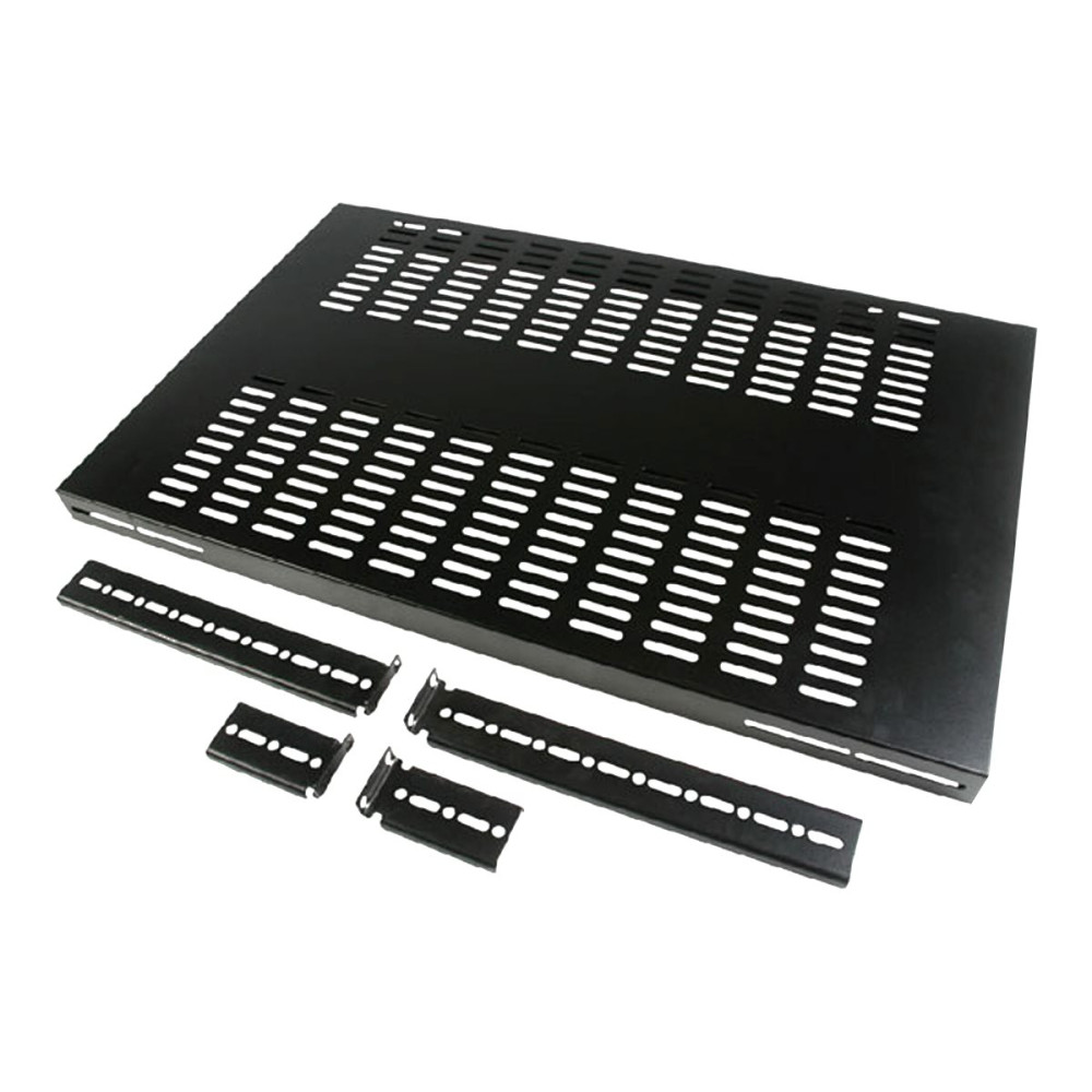 Produktbild för StarTech.com Ventilerad rackmonteringshylla med justerbart monteringsdjup, 1U - 80 kg - hylla för rack - 1U