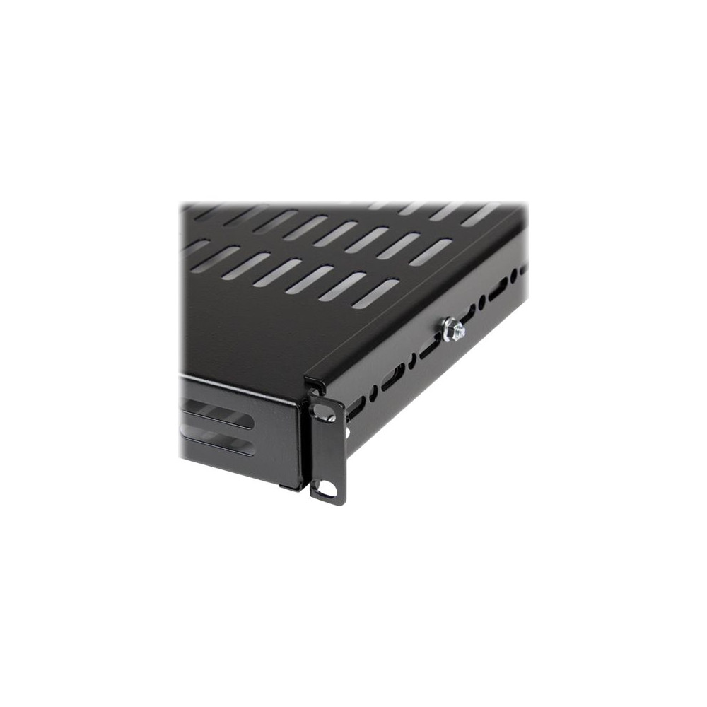 Produktbild för StarTech.com Ventilerad rackmonteringshylla med justerbart monteringsdjup, 1U - 80 kg - hylla för rack - 1U