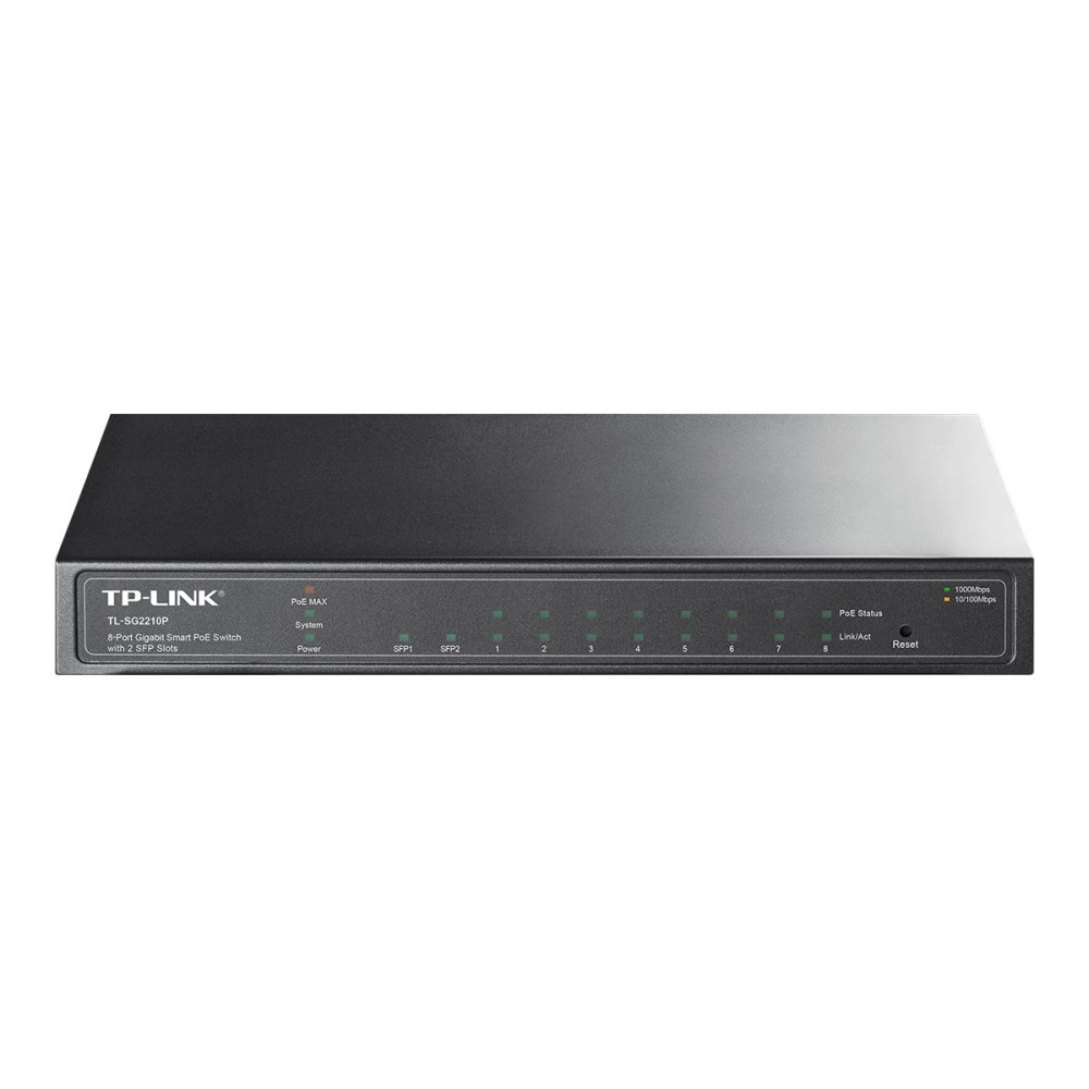 Produktbild för TP-Link TL-SG2210P - switch - 8 portar - Administrerad