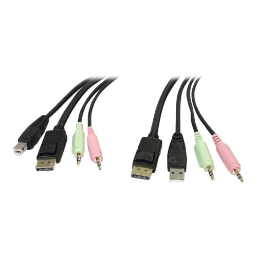 StarTech.com StarTech.com 6ft 4-in-1 USB DisplayPort® KVM Switch Cable w/ Audio & Microphone (DP4N1USB6) - video/USB/ljud-kabel - 1.8 m