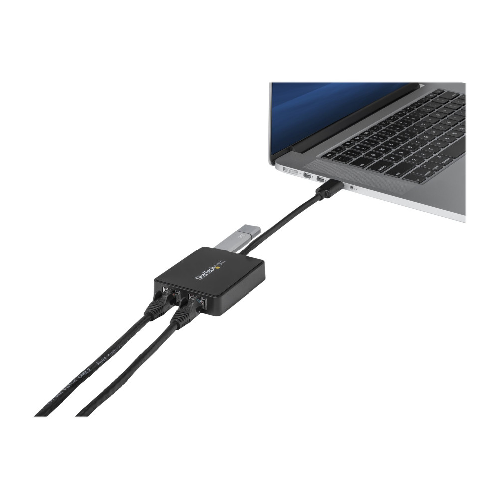 Produktbild för Startech USB 3.0 till Dubbel Port Gigabit Ethernet-nätverksadapter med USB-port - nätverksadapter - USB 3.0 - 2 portar