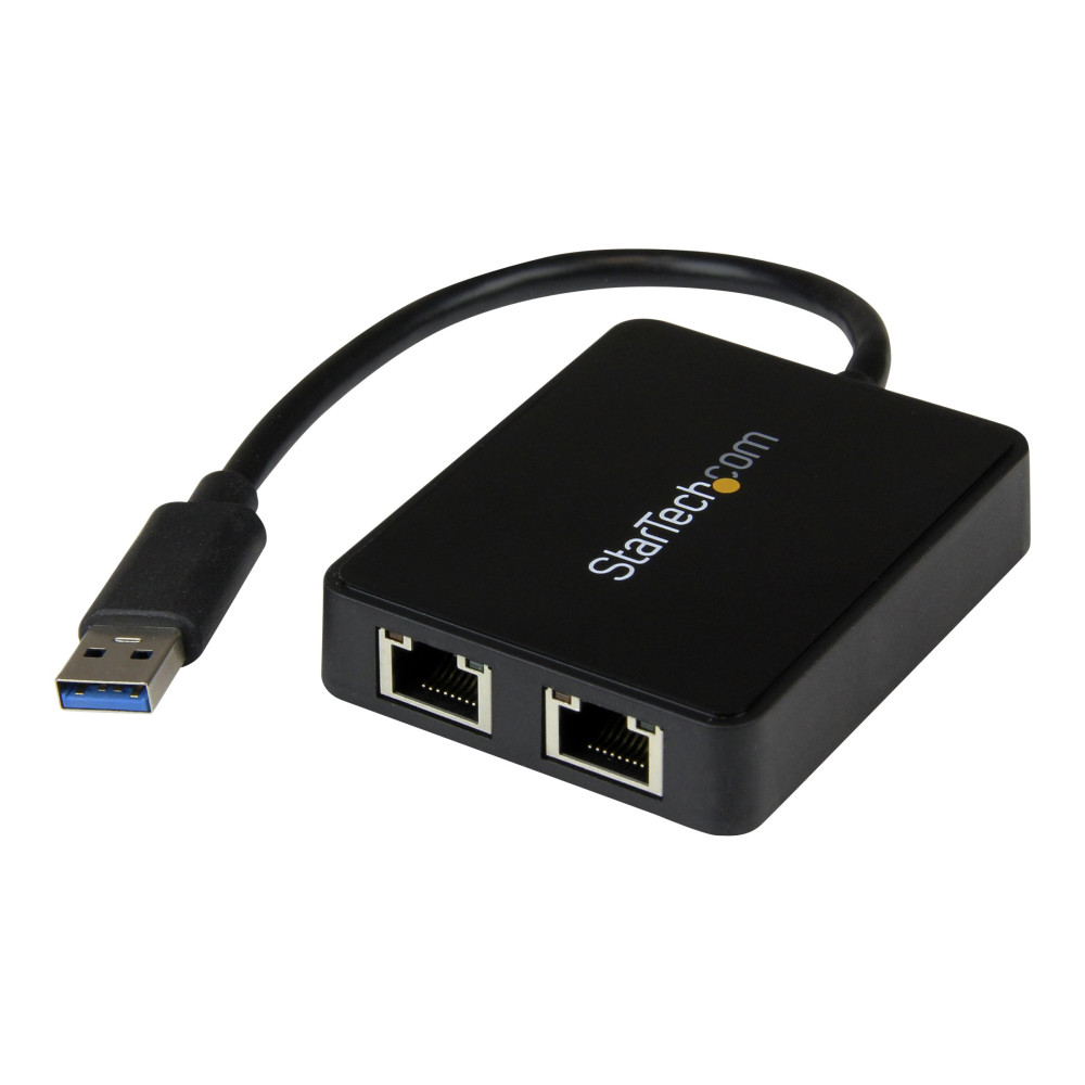 Produktbild för Startech USB 3.0 till Dubbel Port Gigabit Ethernet-nätverksadapter med USB-port - nätverksadapter - USB 3.0 - 2 portar