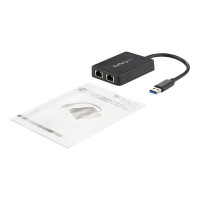 Produktbild för Startech USB 3.0 till Dubbel Port Gigabit Ethernet-nätverksadapter med USB-port - nätverksadapter - USB 3.0 - 2 portar