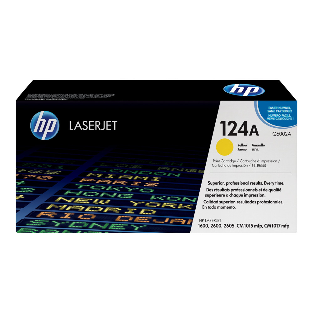 Produktbild för HP 124A - gul - original - LaserJet - tonerkassett (Q6002A)