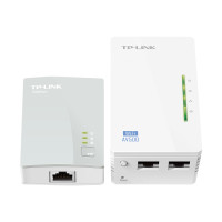 Produktbild för TP-Link TL-WPA4220KIT AV500 2-Port Wifi Powerline Adapter Starter Kit - PowerLine adaptersats - Wi-Fi - vägginsticksbar