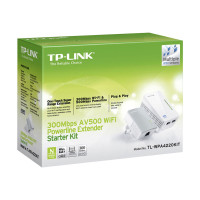 Produktbild för TP-Link TL-WPA4220KIT AV500 2-Port Wifi Powerline Adapter Starter Kit - PowerLine adaptersats - Wi-Fi - vägginsticksbar