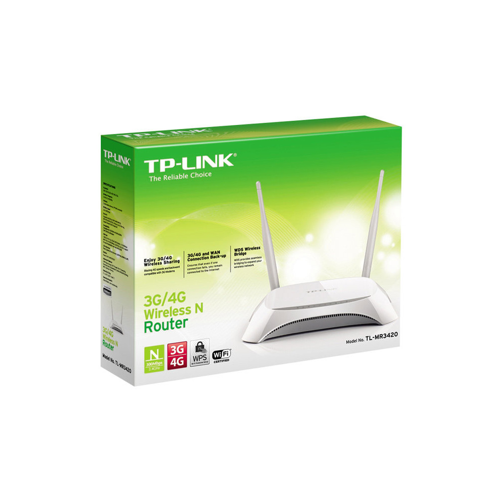 Produktbild för TP-Link TL-MR3420 3G/4G 300Mbps Wireless N Router - trådlös router - Wi-Fi - skrivbordsmodell
