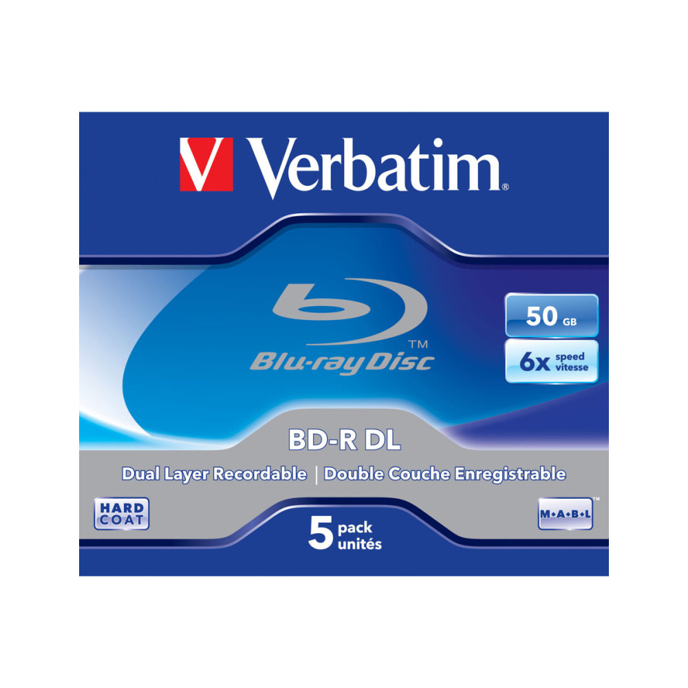 Produktbild för Verbatim - BD-R DL x 5 - 50 GB - lagringsmedier