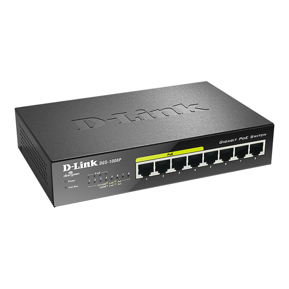 Produktbild för D-Link DGS 1008P - switch - 8 portar - ohanterad