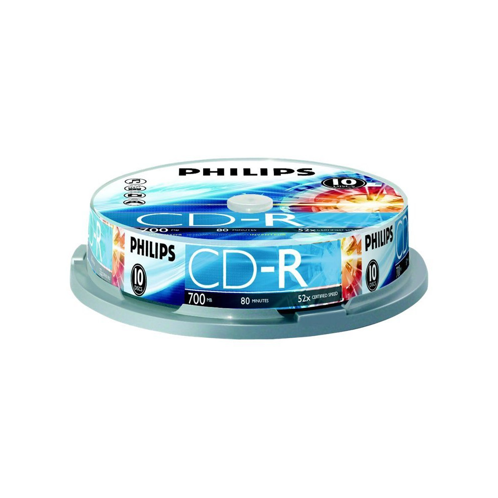 Produktbild för Philips CR7D5NB10 - CD-R x 10 - 700 MB - lagringsmedier