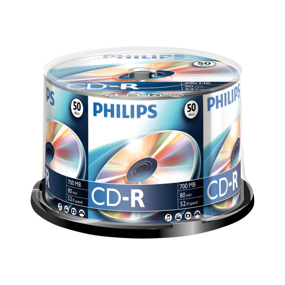 Produktbild för Philips CR7D5NB50 - CD-R x 50 - 700 MB - lagringsmedier