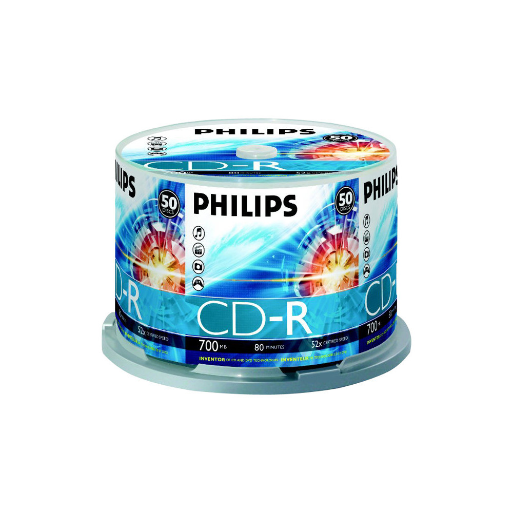 Produktbild för Philips CR7D5NB50 - CD-R x 50 - 700 MB - lagringsmedier