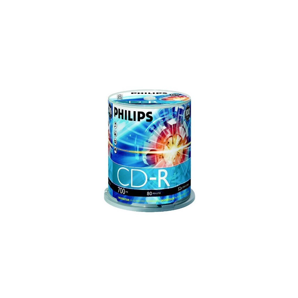 Produktbild för Philips CR7D5NB00 - CD-R x 100 - 700 MB - lagringsmedier