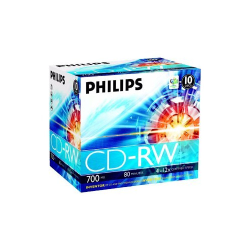 Philips Philips CW7D2NJ10 - CD-RW x 10 - 700 MB - lagringsmedier