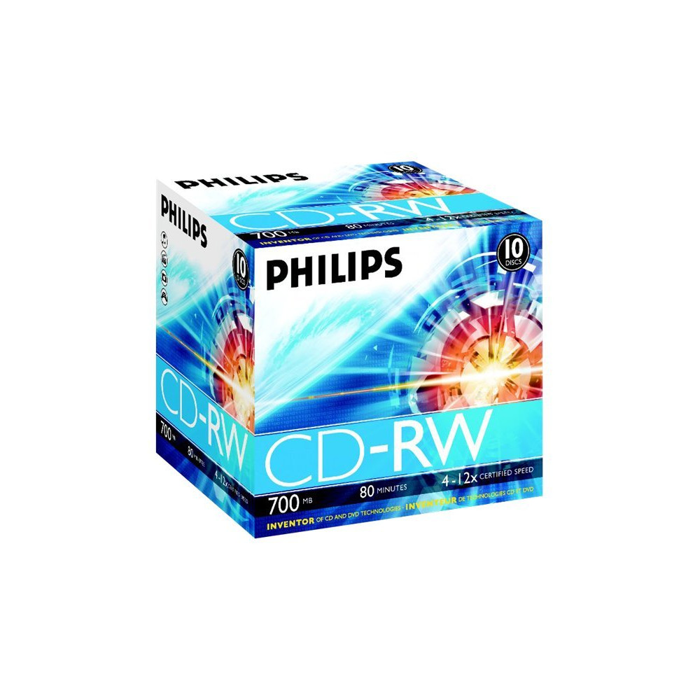 Produktbild för Philips CW7D2NJ10 - CD-RW x 10 - 700 MB - lagringsmedier