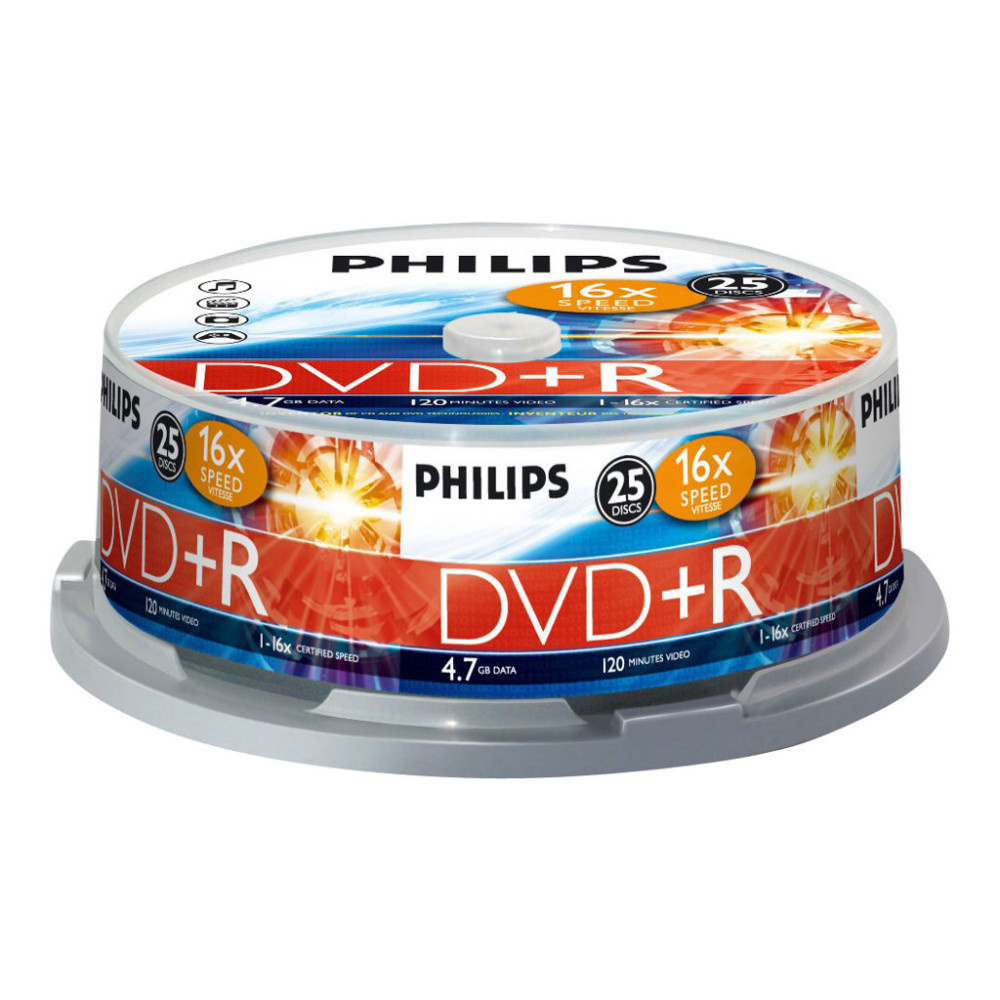 Produktbild för Philips DR4S6B25F - DVD+R x 25 - 4.7 GB - lagringsmedier