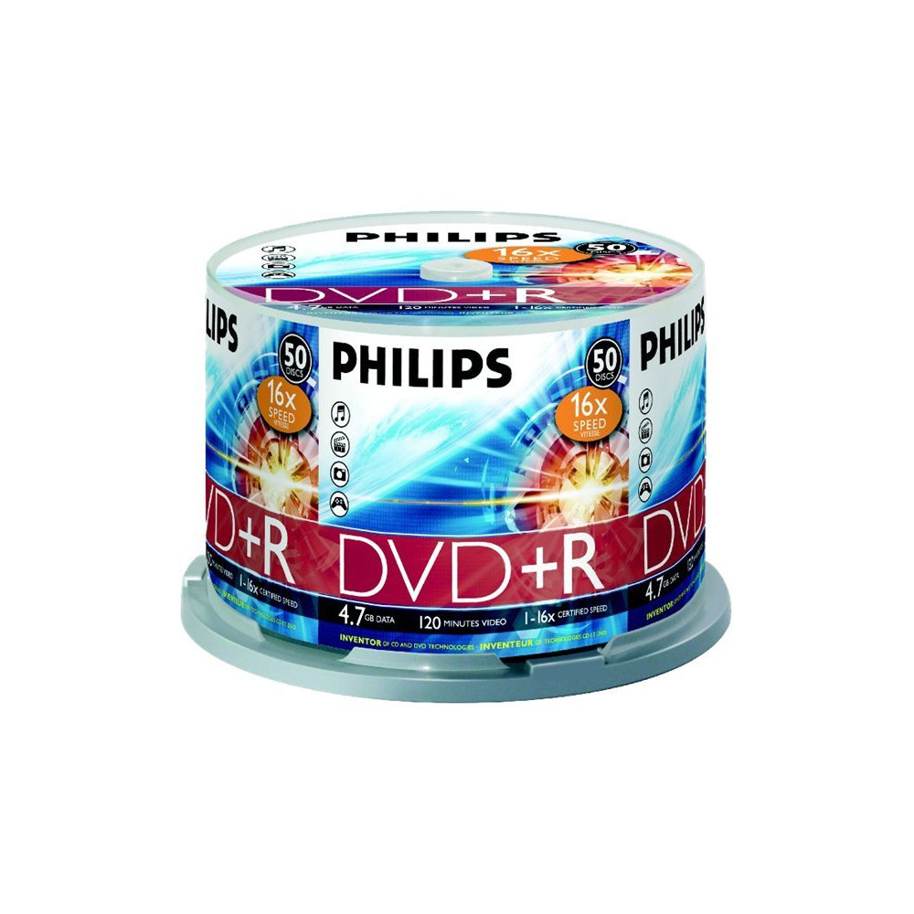 Produktbild för Philips DR4S6B50F - DVD+R x 50 - 4.7 GB - lagringsmedier